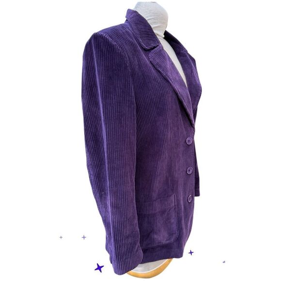 Newport News Blazer Wide Wale Corduroy Sz. 12 Vtg 1990’s Purple - Picture 3 of 7